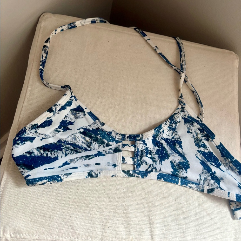 Jolyn Clothing Blue and White Bikini Top